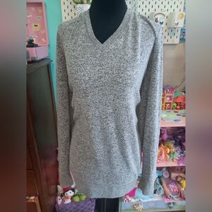 Gray V-Neck Sweater